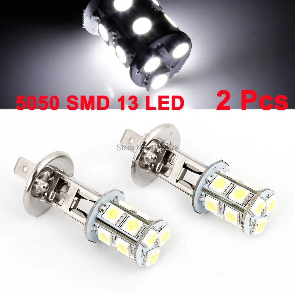 

2 Pcs/Lot Fog Light H1 White 5050 SMD 13 LED Driving Fog Light Bulbs for Car Vehicles 22 x 60mm (D*H)