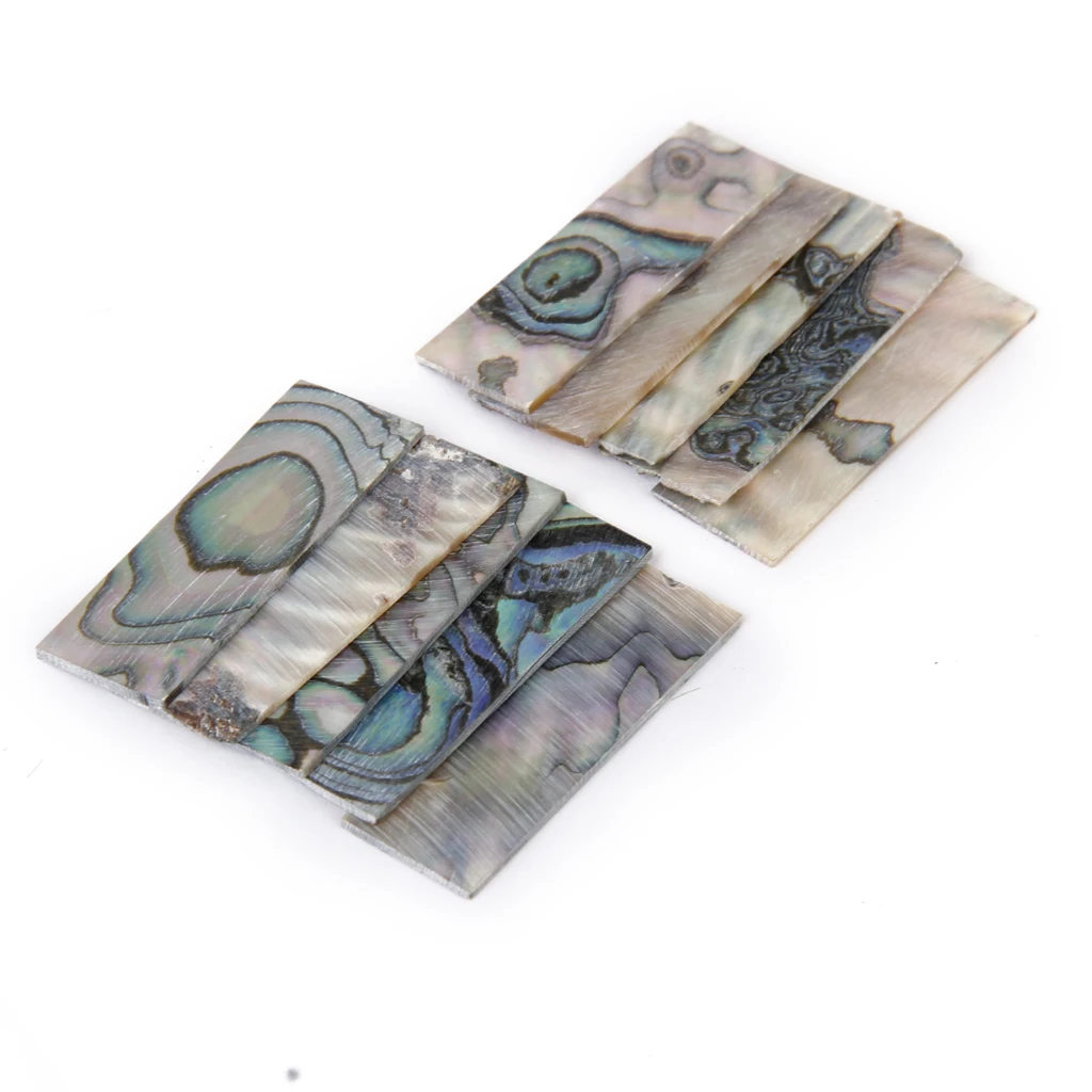 10Pcs Inlay Material Colorful Shell Flat Rectangle Blank 36x12x1.0mm For Luthier Vintage Guitar Banjo and Mandolin Inlay