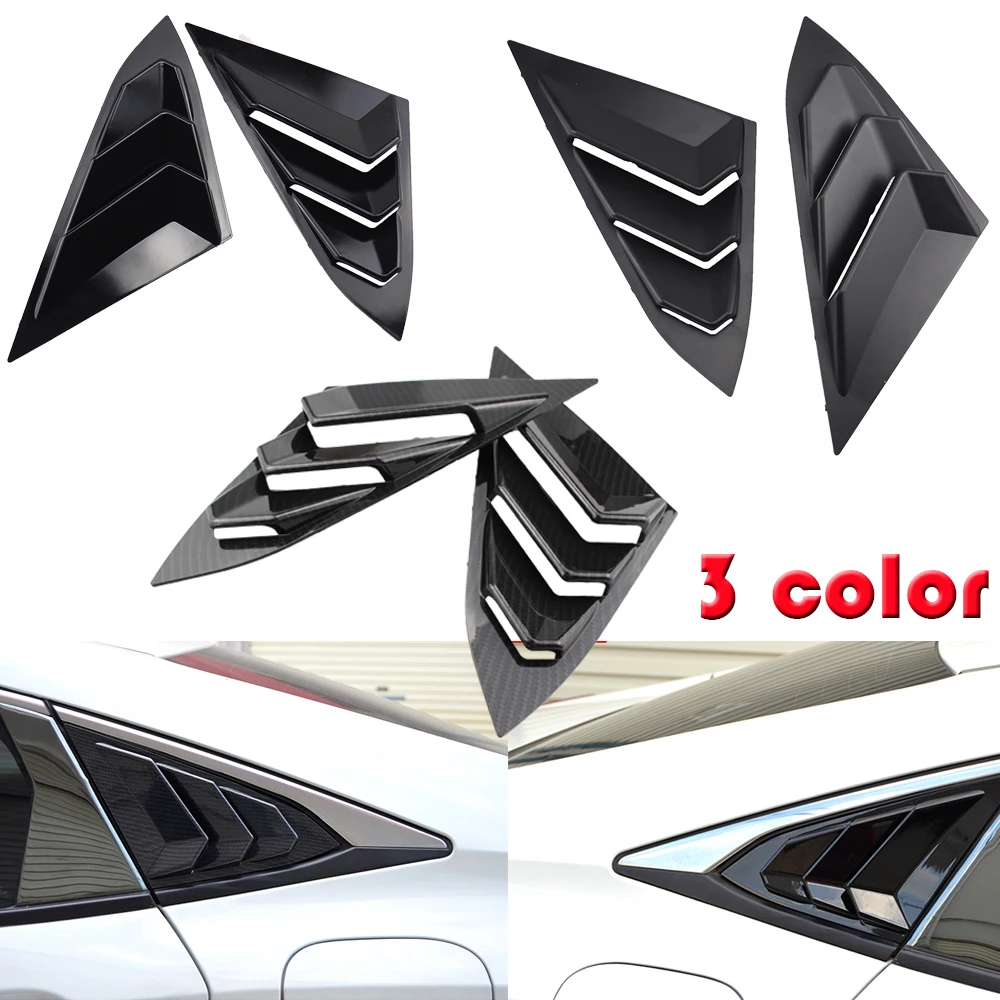 

Side Vent Window Louver Car Rear Quarter Spoiler Panel For Honda Civic 2016 2017 4 Doors ABS Stickers 2 pcs/set Sun Shade BYC002