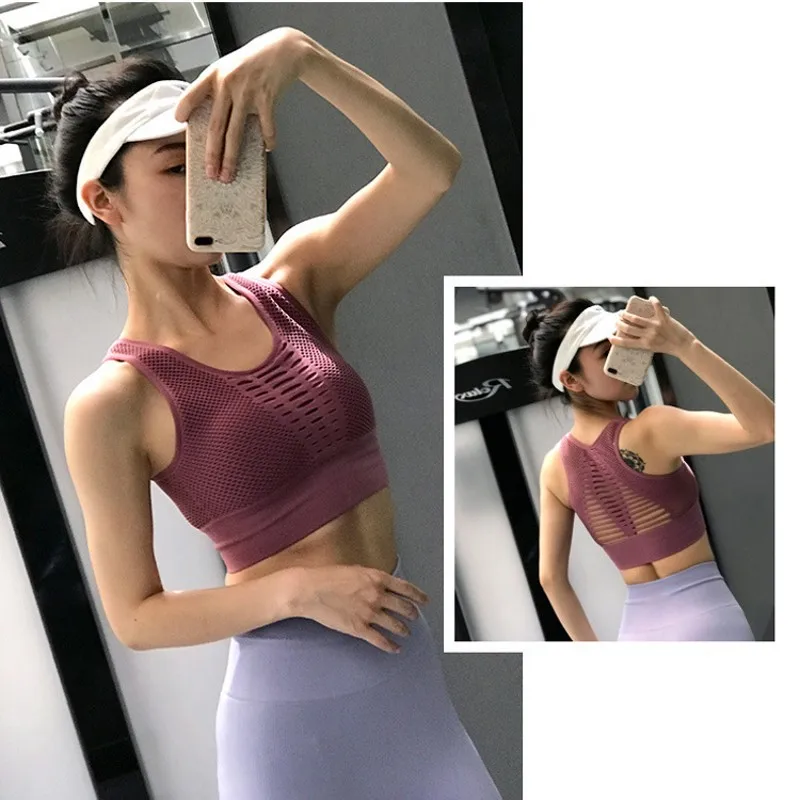 Женский ударопрочный спортивный бюстгальтер, бесшовный бюстгальтер для йоги, укороченный топ для фитнеса, мягкий спортивный топ для тренировок, Сексуальная Спортивная одежда