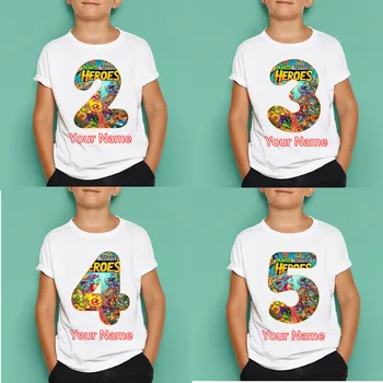 

Kids Plants Vs Zombies Print Fashion TShirt Cotton Birthday Number Short Sleeve Tops Children's Masks Birthday Gift,Dropshipping