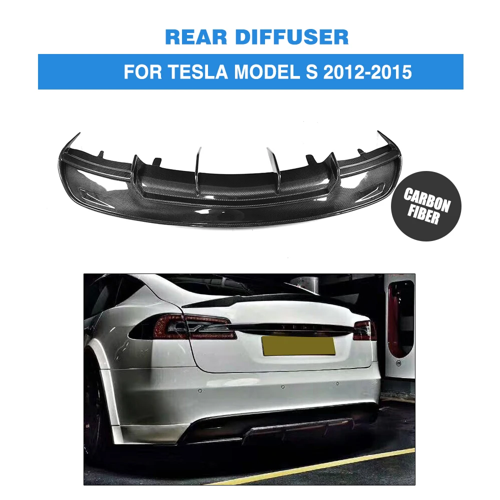 Задний бампер из углеродного волокна выхлопной диффузор спойлер для губ Tesla Model S