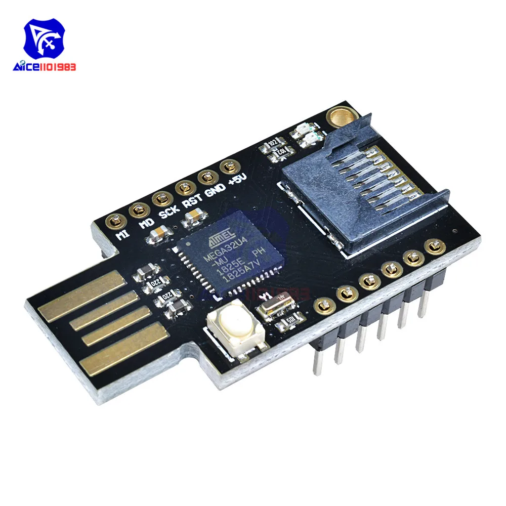 TF MicroSD Micro SD Card Slot BadUSB USB Virtual Keyboard ATMEGA32U4