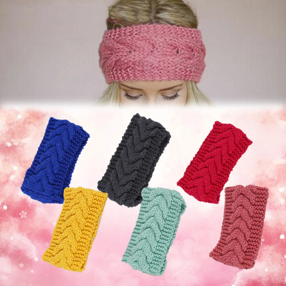 

1PC 10 Colors Twisted Knitted Wide Headband Women Fashion Hair Accessory Winter Cozy Stocking Stuffer Cable Knit