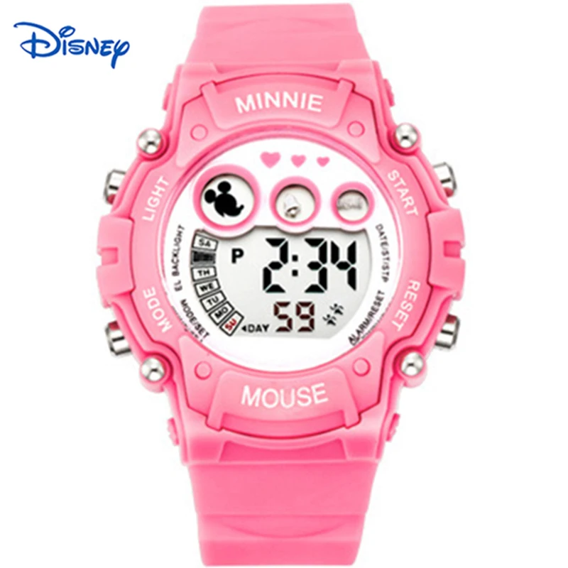 Disney дети Часы цифровые часы Montre Femme MARQUE De Luxe известный бренд розовый Дата детей