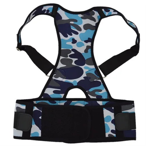 Продукт! Корректирующий поддерживающий пояс для спины и плеч камуфляжный красный и синий цвет - Цвет: Camouflage Blue