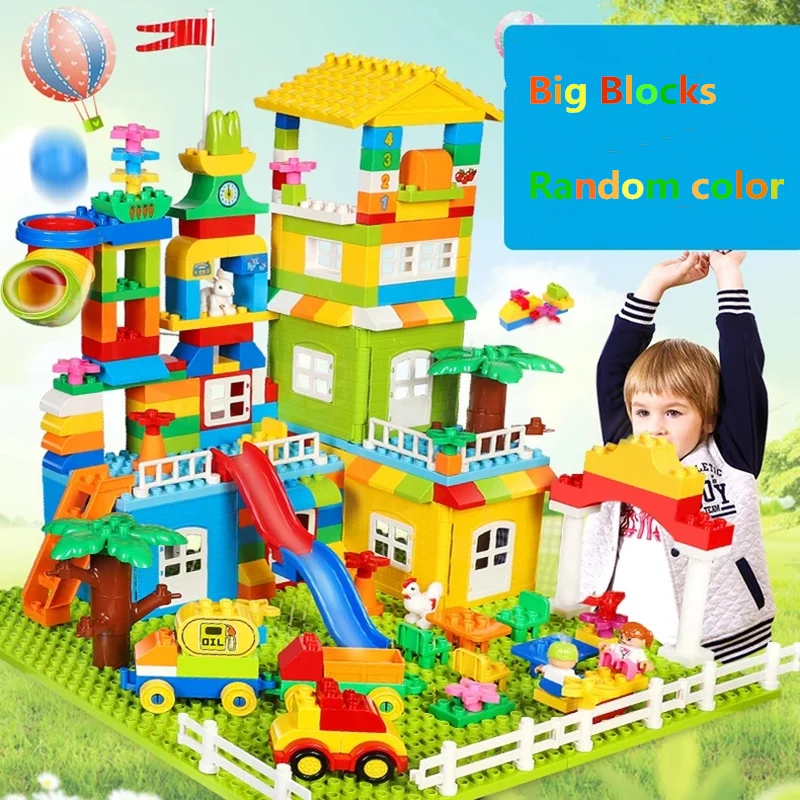 DIY الملونة كبيرة كتل القلعة/أرقام/سيارة/المسار البناء التعليمية بناء كتل للأطفال متوافق مع Legoed الانكليزي