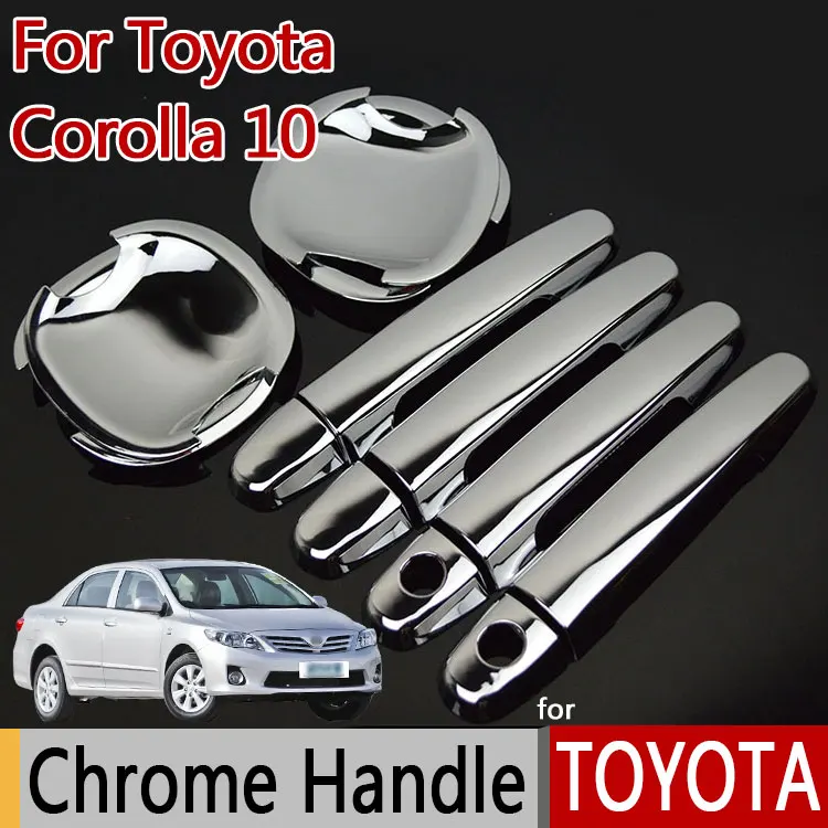 Manija de puerta cromada de lujo para TOYOTA Corolla E140 E150 (2006 2013), cubiertas de coche, accesorios, pegatinas, de coche|chrome door|chrome car stylingcar handle cover AliExpress