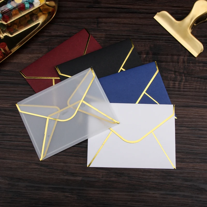  20pcs/set Transparent Paper Envelope Hot Stamping Print Thicken Paper Envelope for Wedding Letter I - 33023396242