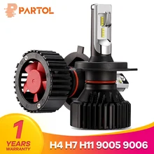 Partol Новый T8 H4 H7 H11 автомобиля светодиодный лампы 60 Вт 8000LM зэс светодиодный 9005 9006 автомобильных фар автомобиля фары противотуманные лампы 6500 К 12 В