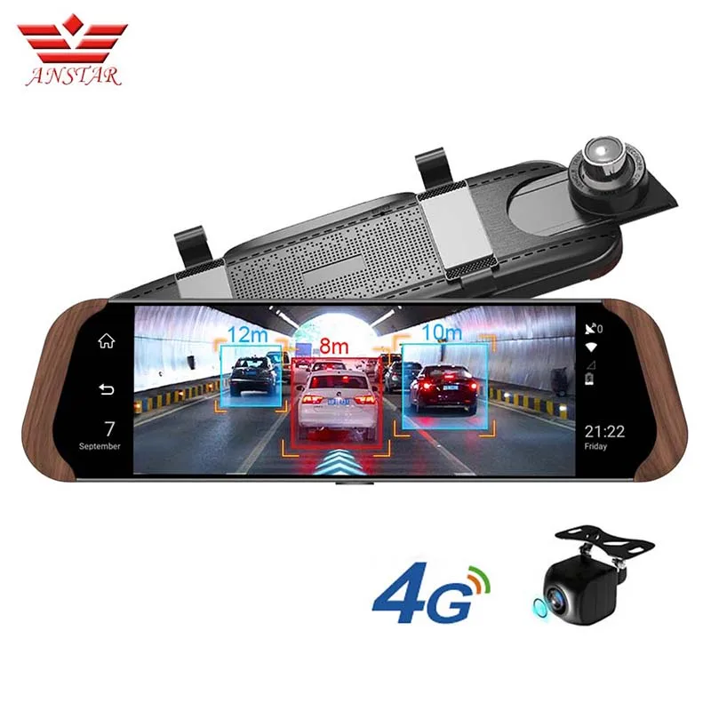 ANSTAR 4G DVR Dash Cam 1" полноэкранное Сенсорное Зеркало Dvr Радар детектор Автомобильная камера wifi ADAS камера заднего вида Русская версия