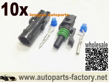 

longyue 10 Kit 1 Pin WeatherPack Sealed Wiring Connector Kit o2 sensor conector NEW