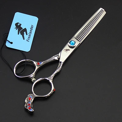 6 дюймов Феникс ручка личность прямые режущие вещи Парикмахерские ножницы клипер инструмент личность красота инструмент - Цвет: thinning scissor