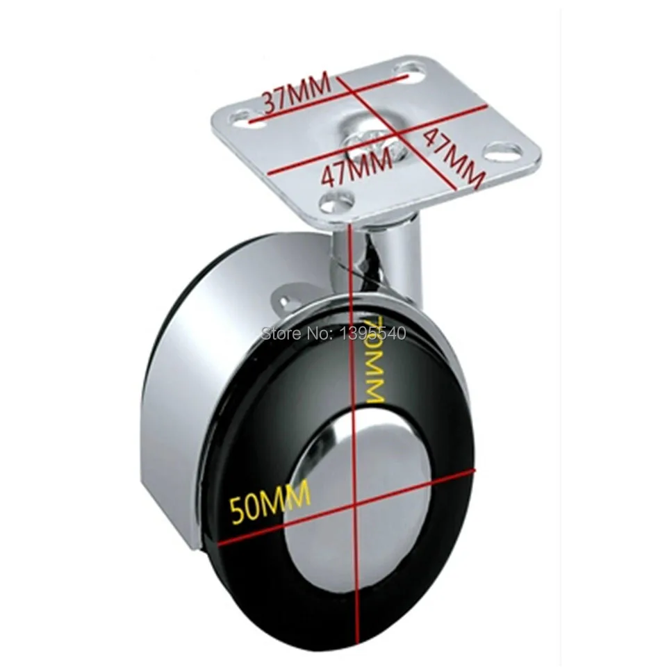 

New 2'' Plate Office Furniture Universal wheels Computer Desk Chair Swivel Casters Alloy Wheel Revolving Pulley 4PCS