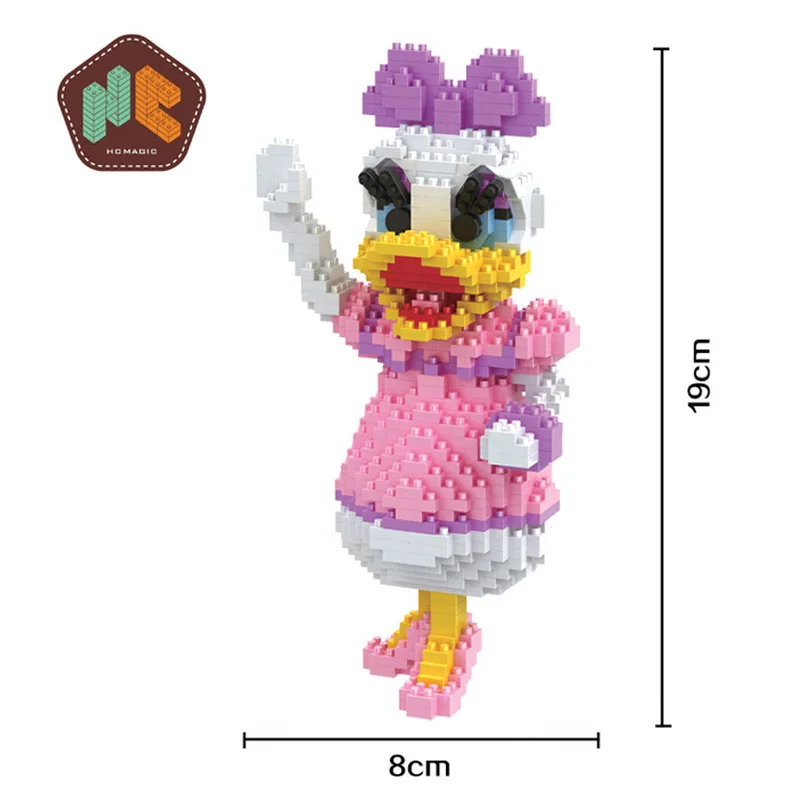 

HC 9051 1308Pcs Anime Series Daisy Duck Cartoon DIY Magic Blocks Diamonds Building Block Toys Children Gifts