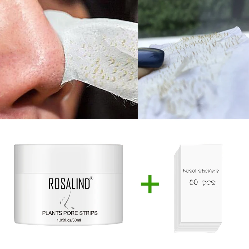 

ROSALIND Face Masks Facial From Black Dots Remove Deep Cleaning Blackhead Nose Strips Peeling For Acne Treatment Cream Skin Care