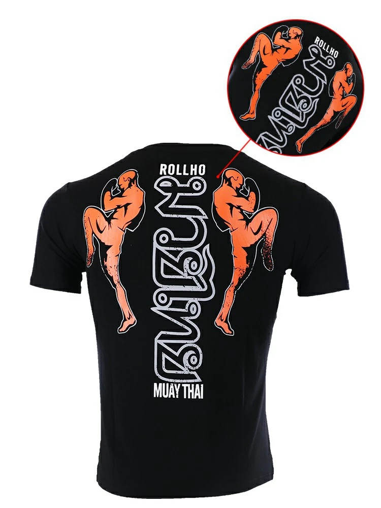 Мягкая футболка с короткими рукавами и изображением обезьяны ROLLHO muaythai