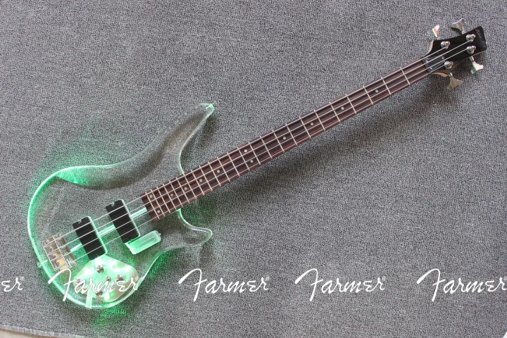 

Acrylic electric bass guitar/4 string electric bass guitar/24 frets/rosewood Fingerboard/Free shipping/Customizable logo