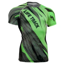 Зеленая футболка с 3d принтом Дышащие Беговые утягивающие футболки Мужская футболка с принтом крутая быстросохнущая мужская летняя футболка