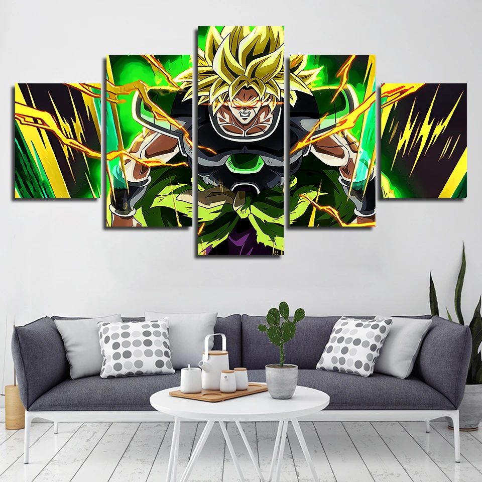 Модульные картины hd принт на холсте Broly Super Saiyan Dragon Ball Супер картина настенное