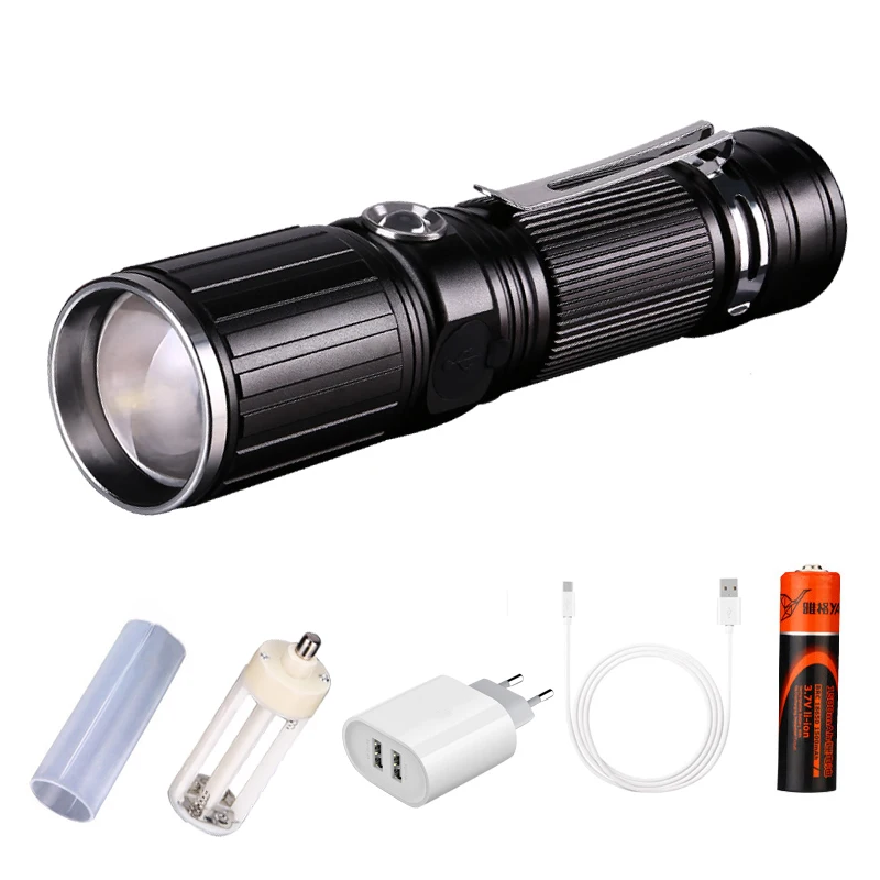 

YAGE Flashlight xml t6 Aluminum Zoom CREE LED 18650 White/Red Flashlight USB Torch Light with 18650/4*AAA/1*26650 Battery 342