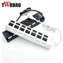 Usb-хаб 2,0 4 порта 7 портов концентратор USB разветвитель адаптер с переключателем вкл/выкл высокоскоростной USB 2,0 концентратор для ноутбуков компьютерные аксессуары