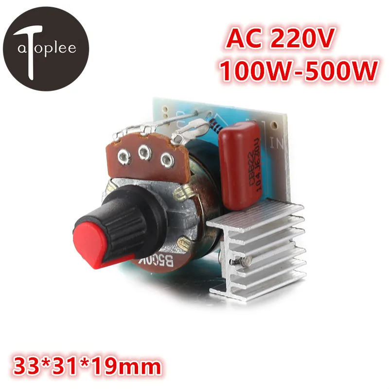 

1PCS AC220V High Power SCR Electronic Voltage Regulator Switch Controller 100W-500W Motor Speed Light Control+Heat Sink