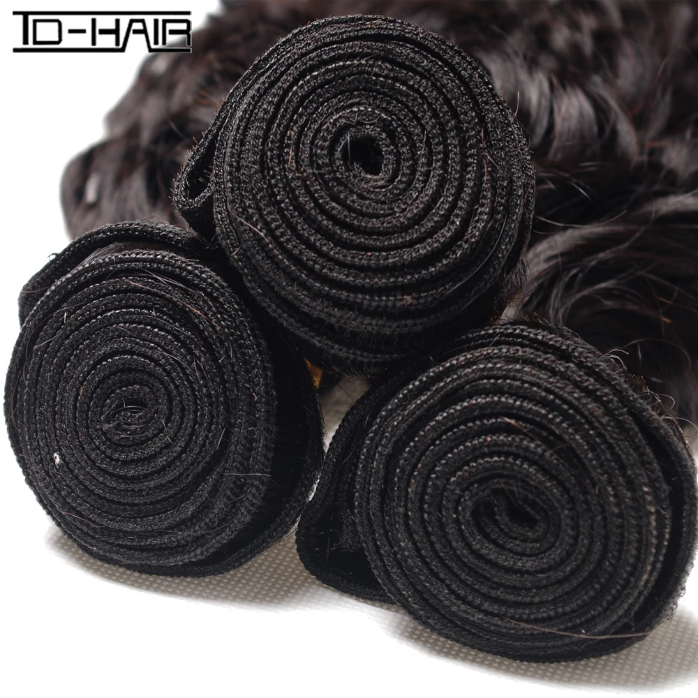 Tdhair 3 пучка s объемный волнистый пучок волос с 4*4 Кружева Закрытие свободный