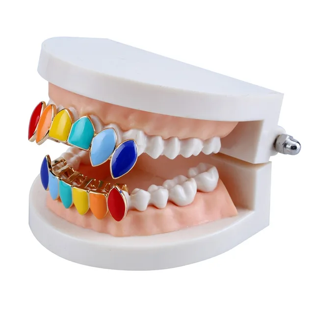 TOPGRILLZ hip hop złoto Tekashi69 Rainbow zęby Grillz Top amp Bottom kolorowe Grills Dental Halloween Wampir zęby tanie tanio Moda Body Jewelry Skeleton Miedzi Metal G-077 Grillz Dental Grills Hiphop Rock 11 2g Women Men Tourism Party Prom TOPGRILLZ hip hop złoto Tekashi69 Rainbow zęby Grillz Top amp Bottom kolorowe Grills Dental Halloween Wampir zęby tanie tanio Moda Body Jewelry Skeleton Miedzi Metal G-077 Grillz Dental Grills Hiphop Rock 11 2g Women Men Tourism Party Prom