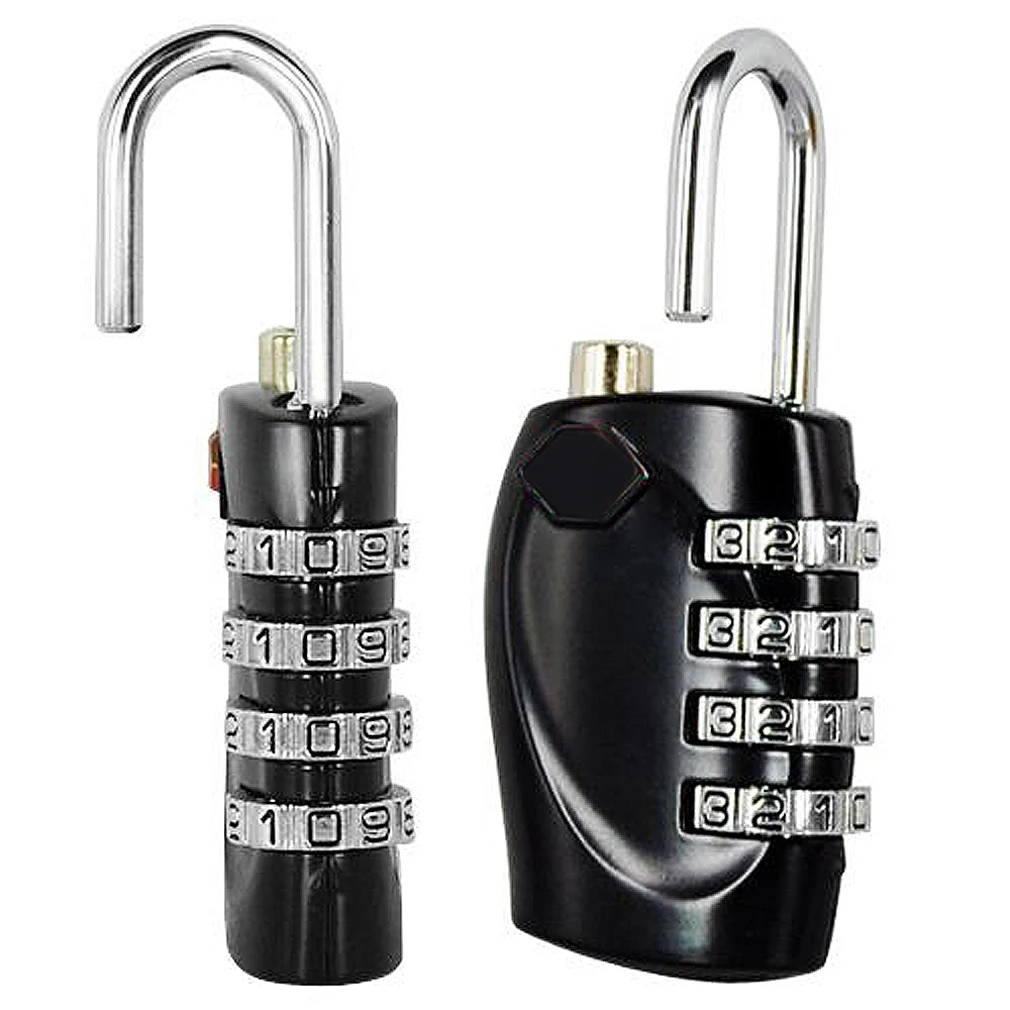 2X LJL 2 X Multicolor 4 Dial Combination Padlock Luggage Travel Lockin