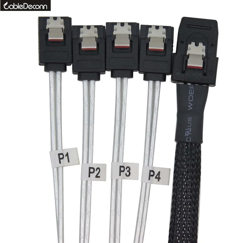 Mini SAS 36P SFF 8087 host to 4 SATA 7 Pin target Hard Disk Data Cable