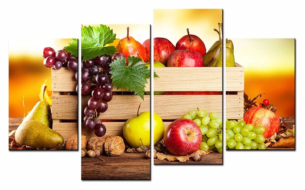4 Panel Colorful fruit Canvas Painting Oil Painting Print On Canvas
