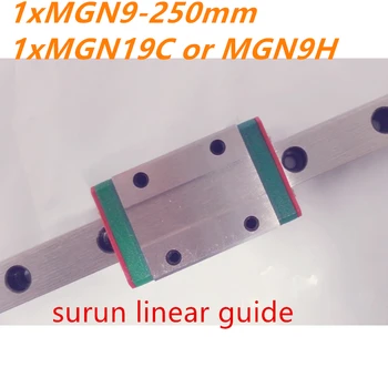 

RDBB Free shipping for 9mm Linear Guide MGN9 250mm linear rail way + MGN9C or MGN9H Long linear carriage for 3D printer parts