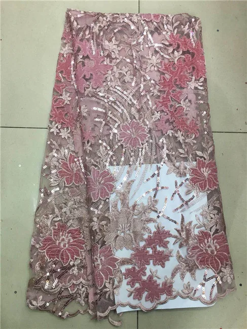 2019 High quality handcut African lace fabric soft onion velvet with sequins for party dress 626 | Дом и сад