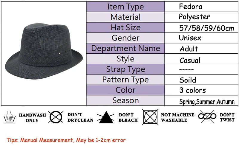 England Retro Men's Fedoras Top Jazz Plaid Hat Spring Summer Autumn Bowler Hats Cap C