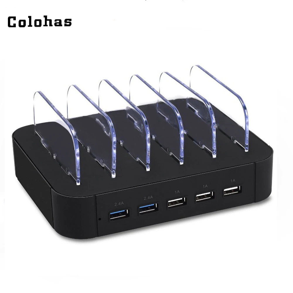Multifunction 5 Ports USB HUB Splitter Desktop Organizer Holder 5V 2.4A