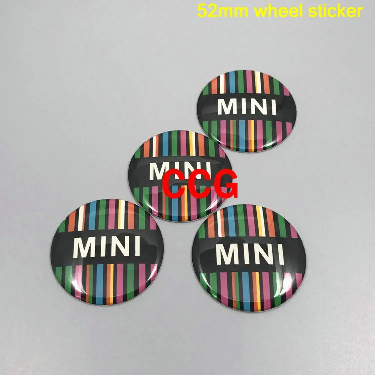52mm wheel sticker 4 шт. 52 мм 54 мм Красочный флаг Англии мини работает S Автомобильная Ступица колеса концентратор крышка значок колеса пылезащитные Чехлы 3D креативный стике - Название цвета: 52mm wheel sticker