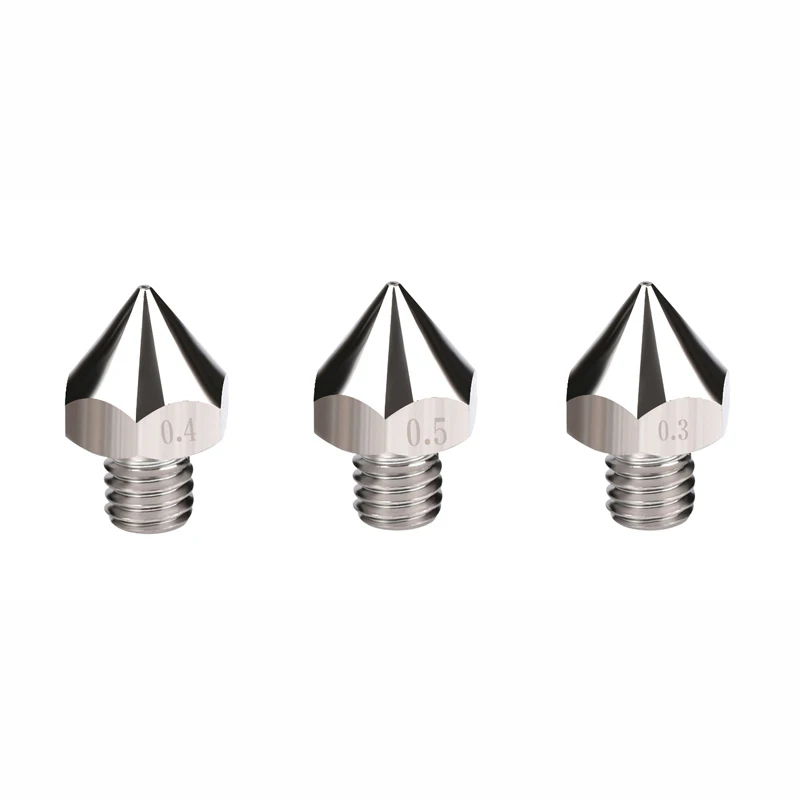 

2pcs HE3D silver plated 3D printer nozzle 0.2/0.3/0.4/0.5mm size hot end 3D printing parts