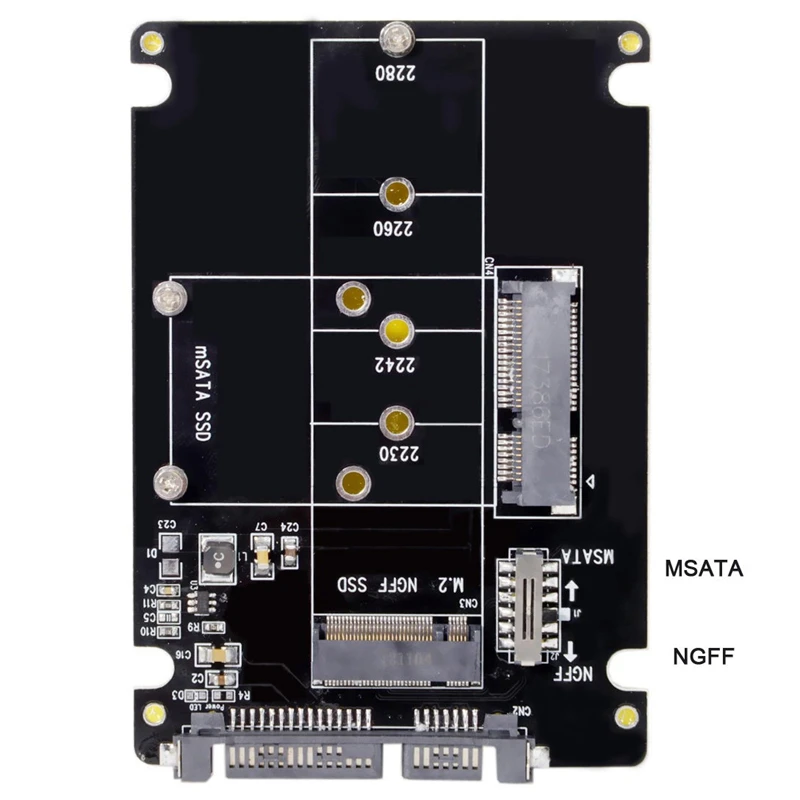 Комбинированный M.2 Ngff B-Key& Msata Ssd To Sata 3,0 чехол-адаптер с переключателем