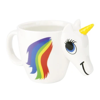 

New Cartoon Unicorn Mugs,Ceramic Color Changing Cup Original 3D Heat Sensitive Magic Coffee Mugs Unicorn Discoloration Cups