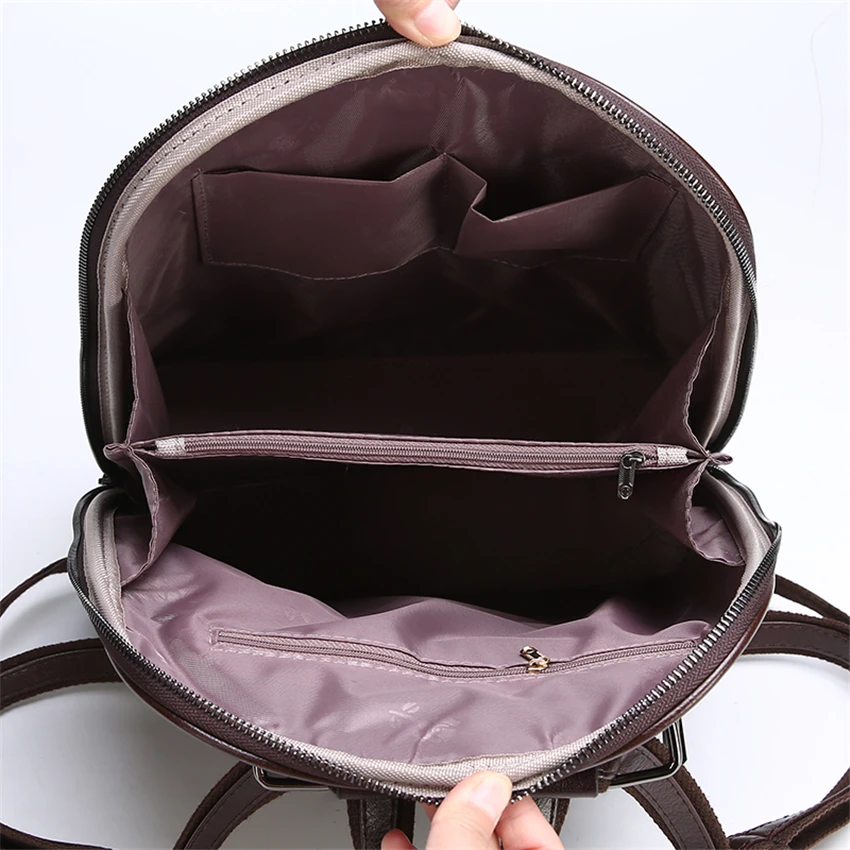 Ретро женский рюкзак высокого качества из гладкой кожи женский рюкзак сумка через плечо модная школьная сумка для девочки-подростка женский рюкзак