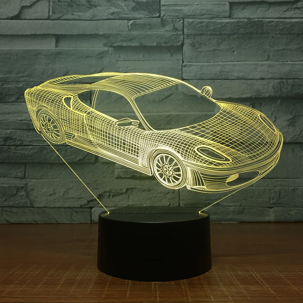 Производители пятна спортивный автомобиль Usb Красочный 3d маленький ночной