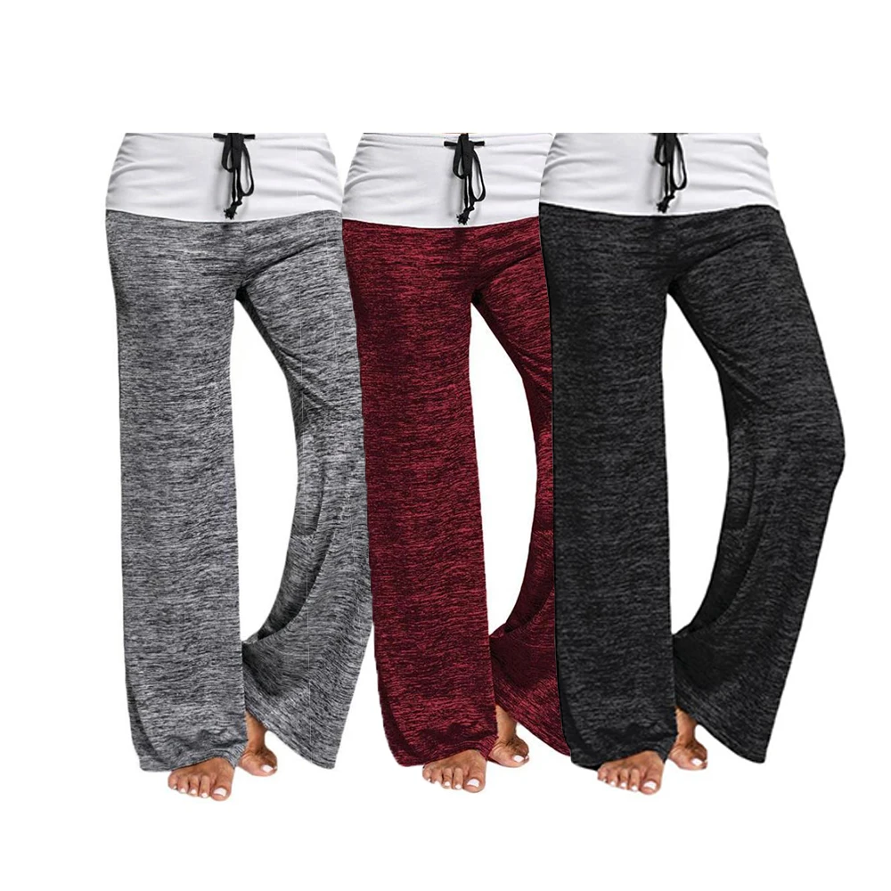 

Loose Style Yoga Pants Full Length Elastic Breathable Womens Sport Clothing Exercise Running Workout Fitness Trousers Women