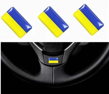 

150 Pieces Interior Ukraine Flags Car Steering Wheel Sticker Emblems Decorations Ukraine Flag Audio Window Lift Car Styling