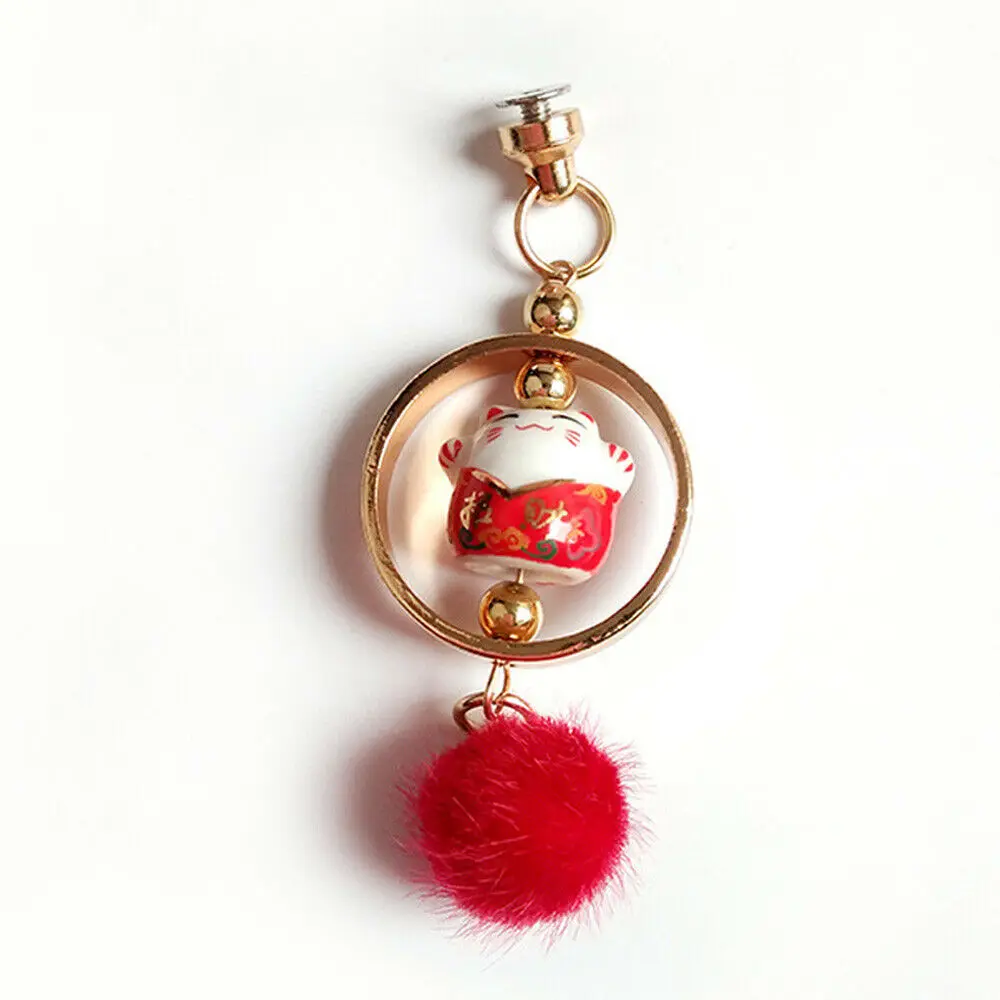 

Creative Cute Lucky Fortune Cat Pendant Keychain Key Ring DIY Handmade Phone Hanging Accessories Decoration Gift