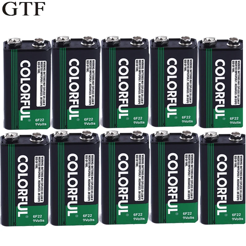 

10PCS Super Heavy Duty 9V 6F22 Dry Battery in bulk For Digital Camera Remote Control Toy Smoke Alarm Microphone instrument CELL