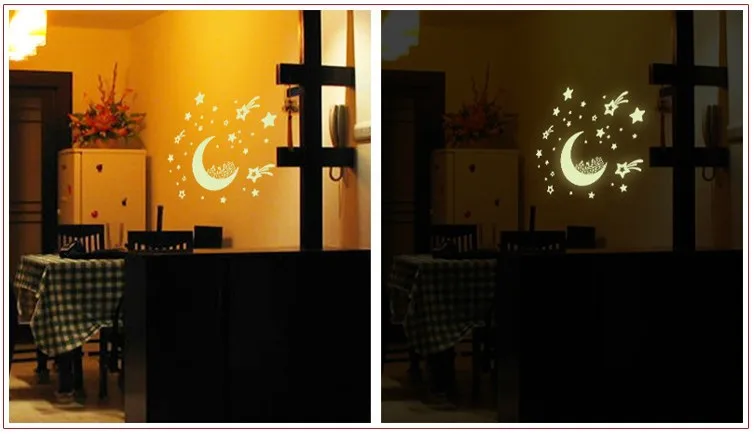 Luminous Moon Palace Stars Wall Stickers DIY Night Light Glow in The Dark Kids Bedroom Flourescent Home Decor Decals Wallsticker