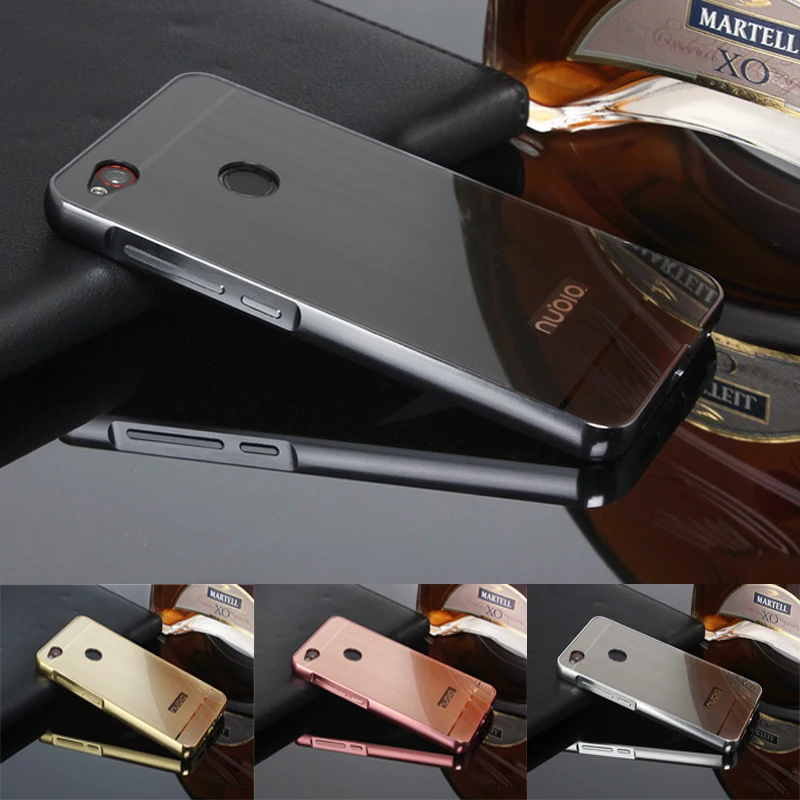 

For ZTE Nubia Z11 Mini Brushed mirror Back Cover Case for ZTE Nubia Z11 Mini Plating Aluminum Metal Frame for ZTE Z11 Mini Case