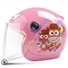 Модный мультяшный детский мотоциклетный шлем на половину лица, Детский Электрический велосипедный защитный шлем, детский мотоциклетный защитный головной убор
