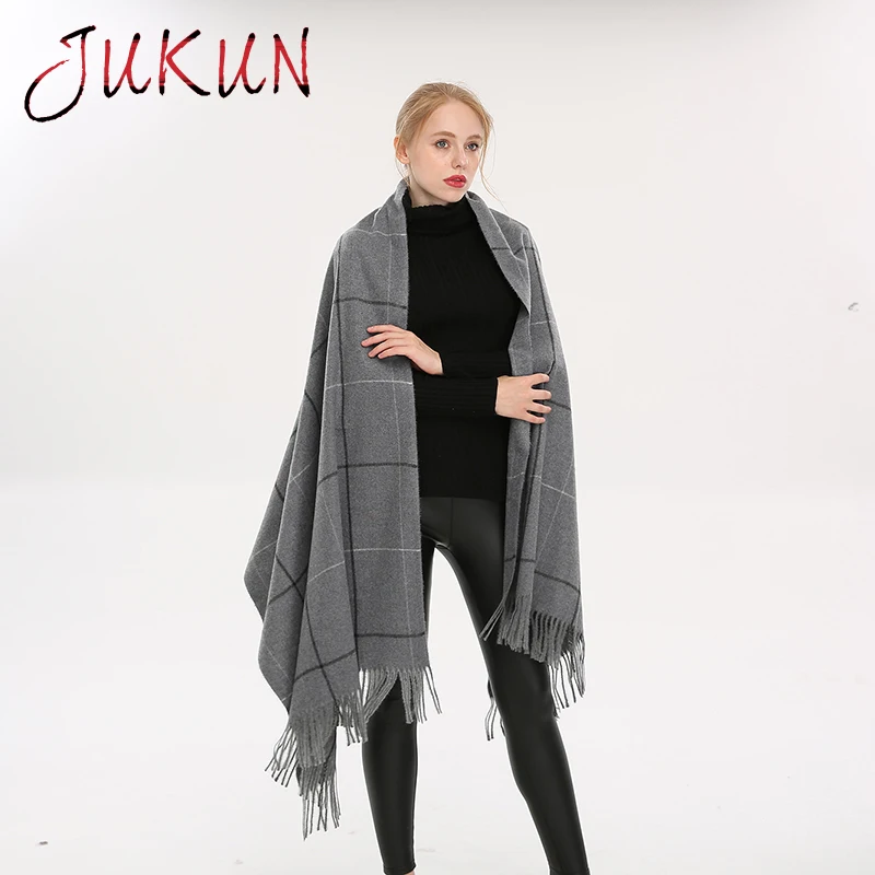 

Women Winter Scarf Women Scarves Wrap Shawl Thick Warm Bristle Cashmere Wool Shawl bib dual purpose Lattice Scarf